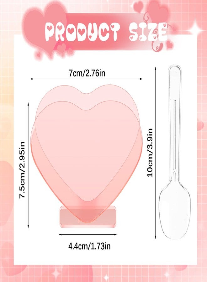 Ziliny Mini Heart Shaped Dessert Cups with Spoons 2.7 oz Valentine Day Plastic Appetizer Cup Clear Disposable Reusable Heart Shaped Bowl for Valentine Wedding Party Cakes Ice Cream(Pink,100 Set) - Image 2