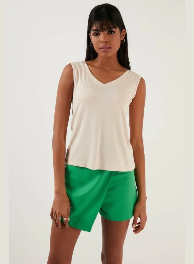 Lela Lela Slim Fit V-Neck Thick Strap 2-Pack Blouse Women's Blouse 5864384S2