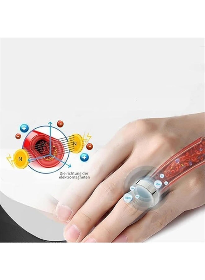 Magnetic Ring Stainless Steel Adjustable Health Ring Dual/Quad Magnetic Rings Promote Blood Circulation Black Open Design Health Ring - Image 5