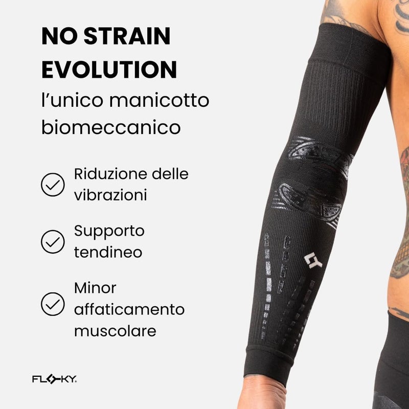 كم 1 قطعة من كم No Strain Evolution متعدد الرياضات. يقلل الاهتزاز، ويدعم الكوع والساعد. كم ضاغط، يثبت الأوتار والعضلات - Image 3