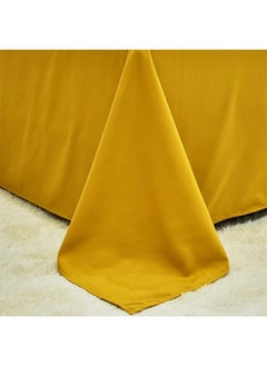 snooze Flat bed sheet set 3pcs, Mustard yellow, 220*235 cm  - Image 3