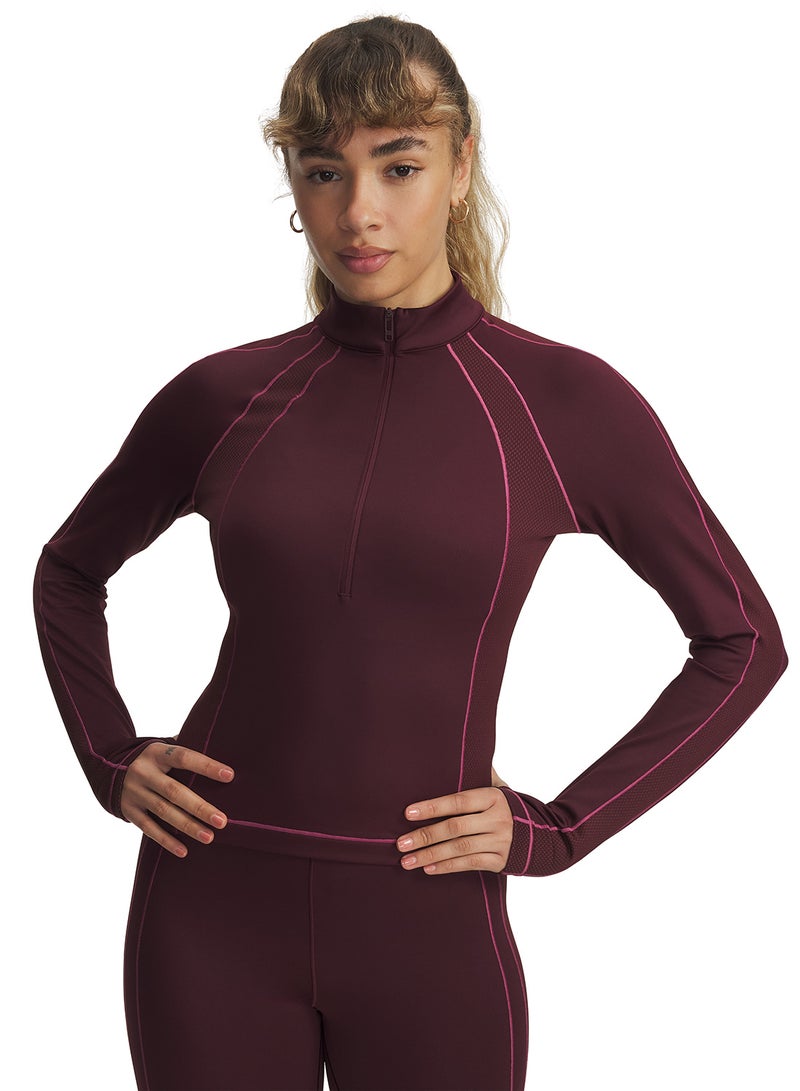 UNDER ARMOUR 1/2 ColdGear Novelty Zip T-Shirt - Image 1