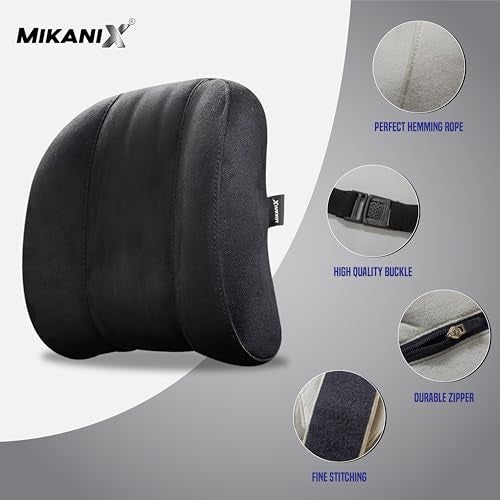 OBEROI'S TRADERS Car Headrest Pillow | Polyfill Fiber Cotton Neck/Head Support Cushion | Ergonomic Travel Headrest | Comfortable Car Seat Pillow | Breathable Soft Cover | Universal Fit (Black) - Image 3