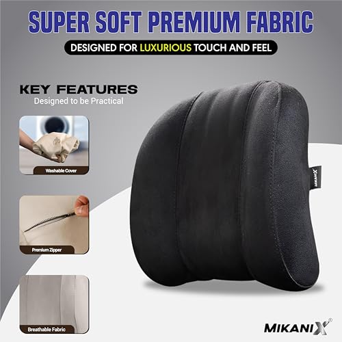OBEROI'S TRADERS Car Headrest Pillow | Polyfill Fiber Cotton Neck/Head Support Cushion | Ergonomic Travel Headrest | Comfortable Car Seat Pillow | Breathable Soft Cover | Universal Fit (Black) - Image 5