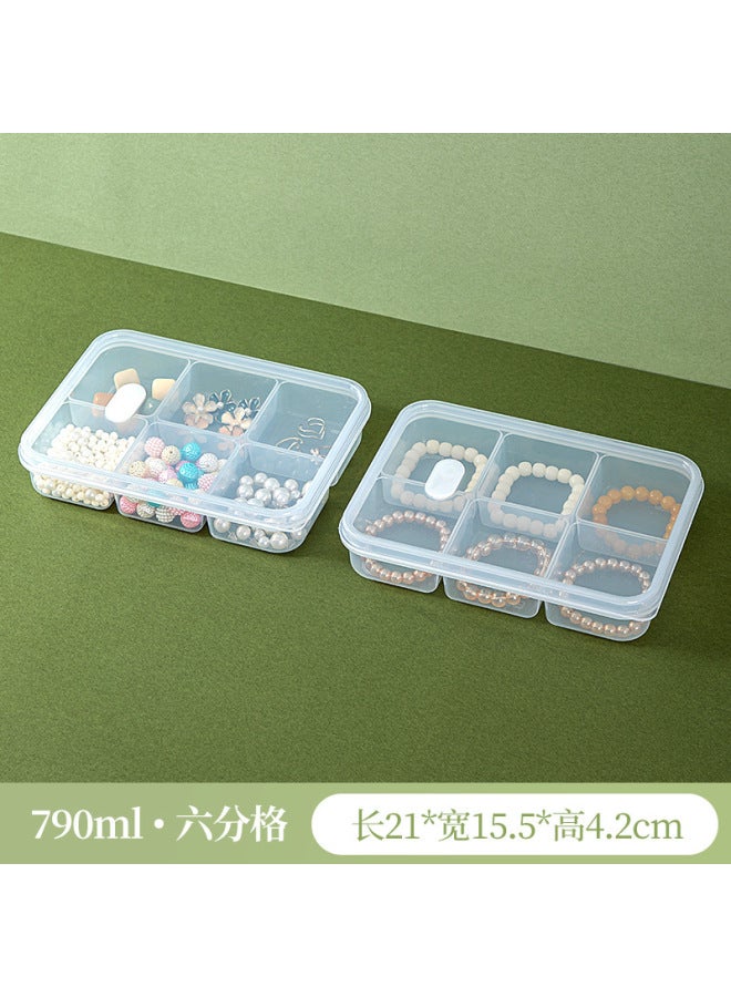 Transparent Compartment Portable elry Storage Box With Lid Dustproof Multi-compartment Classified Text Play Bracelet Beaded Storage Box