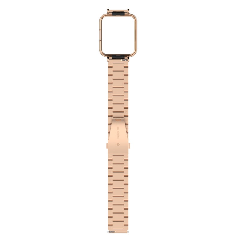 For Xiaomi Redmi Watch2 Lite International Version 2 In 1 Three-Bead Metal Watch Band With Watch Frame(Rose Gold) - Image 3