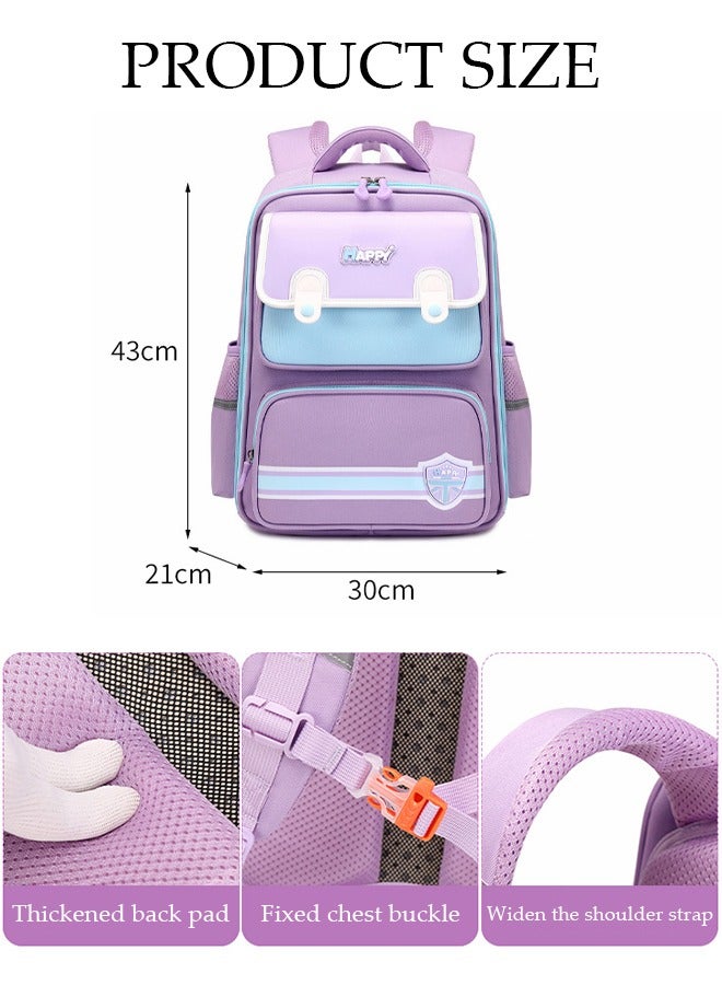 DUNISO Kids School Backpack, Large Capacity Backpack for Girls, Lightweight Schoolbag for Teen Girls Bookbag with Compartments Reflective Strip, Watrer Resistant Bookbag for Elementary Primary School - Image 2