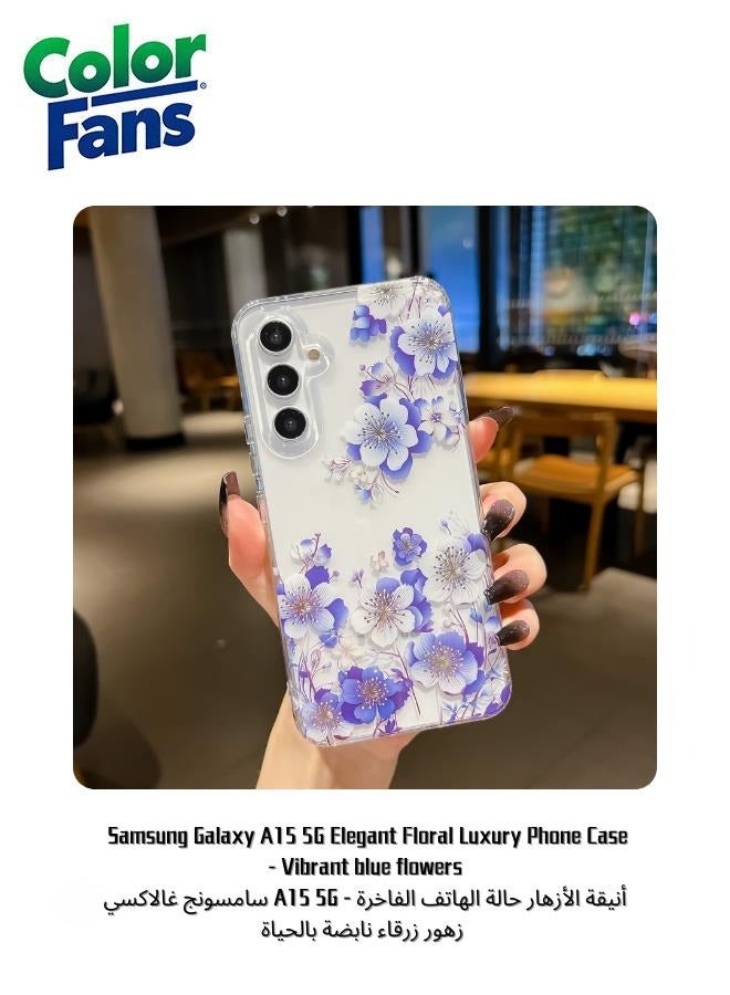 كولور فانس سامسونج غالاكسي A15 5G أنيقة الأزهار حالة الهاتف الفاخرة