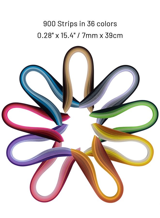 YURROAD YURROAD Quilling Paper Strips Quilling Art Strips 900 Strips Quilling Paper Set 7mm Width 39cm Length  - Image 3