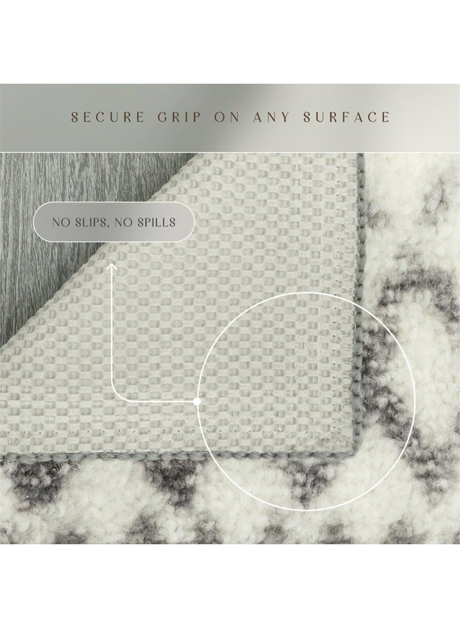 Maples Rugs Abstract Diamond Modern Distressed Non Slip Runner Rug For Hallway Entry Way Floor Carpet [Made in USA], 2 x 6, Neutral - Image 5