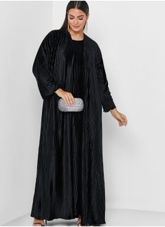 Khizana Textured Abaya With Inner & Sheila  - Image 1