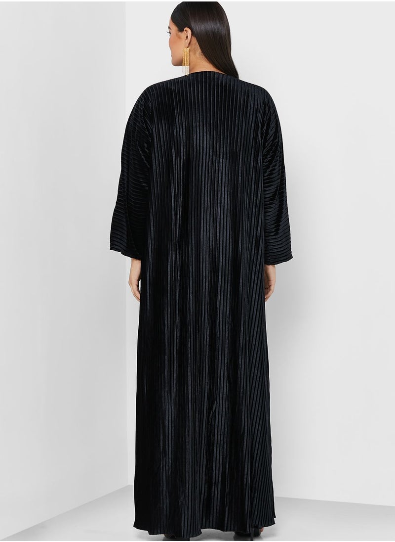 Khizana - Textured Abaya With Inner & Sheila - Image 1