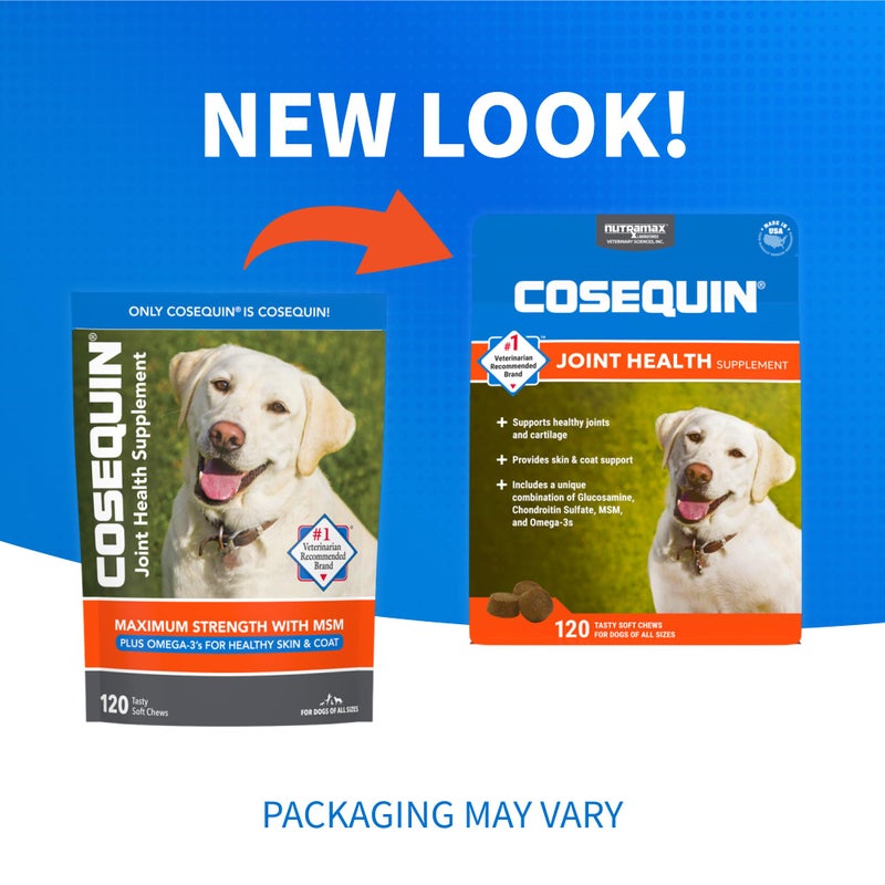 Nutramax Laboratories Nutramax Cosequin for Dogs Joint Health Supplement, Contains Glucosamine, Plus Chondroitin, MSM and Omega-3s, Supports Joint and Skin and Coat Health, Soft Chews, 120 Count - Image 2