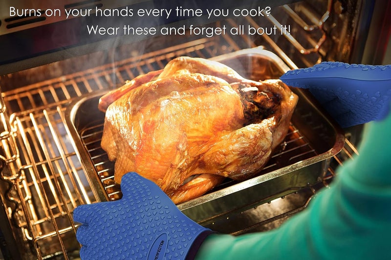 Kitchen perfection XL Silicone Smoker Oven Gloves-Extreme Heat Resistant BBQ Gloves-Handle Hot Food Right on Your Grill Fryer&Pit|Waterproof Grilling Cooking Baking Mitts|Superior Value Set+3 Bonuses - Image 3