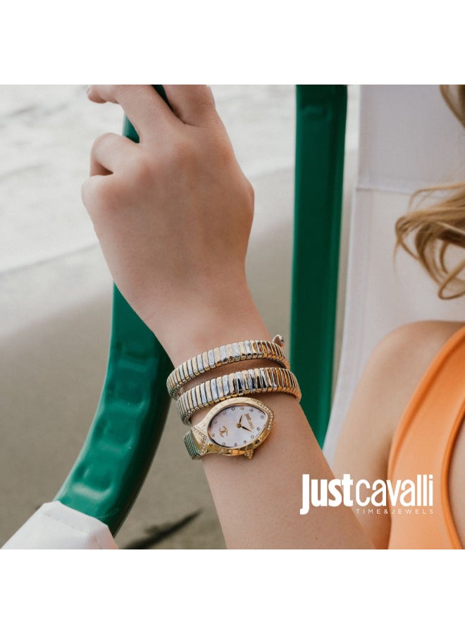 Just Cavalli ساعة جاست كافالي ثنائية اللون من الفولاذ المقاوم للصدأ للنساء - JC1L248M0055 - Image 4