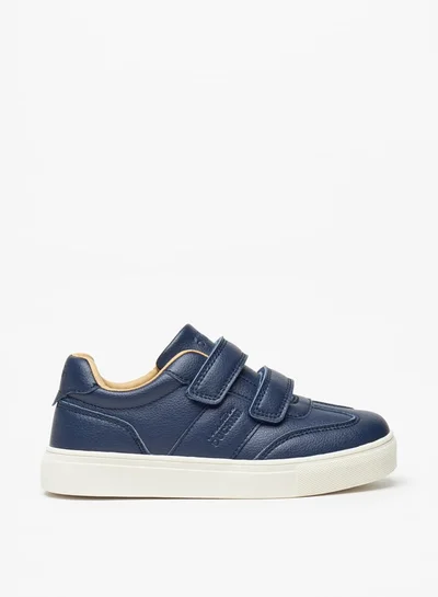 Mister Duchini Boys Textured Sneakers with Hook and Loop Closure