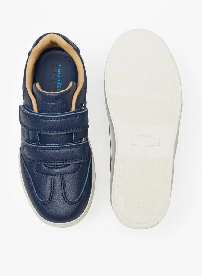 Mister Duchini Boys Textured Sneakers with Hook and Loop Closure