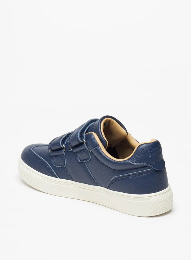 Mister Duchini Boys Textured Sneakers with Hook and Loop Closure