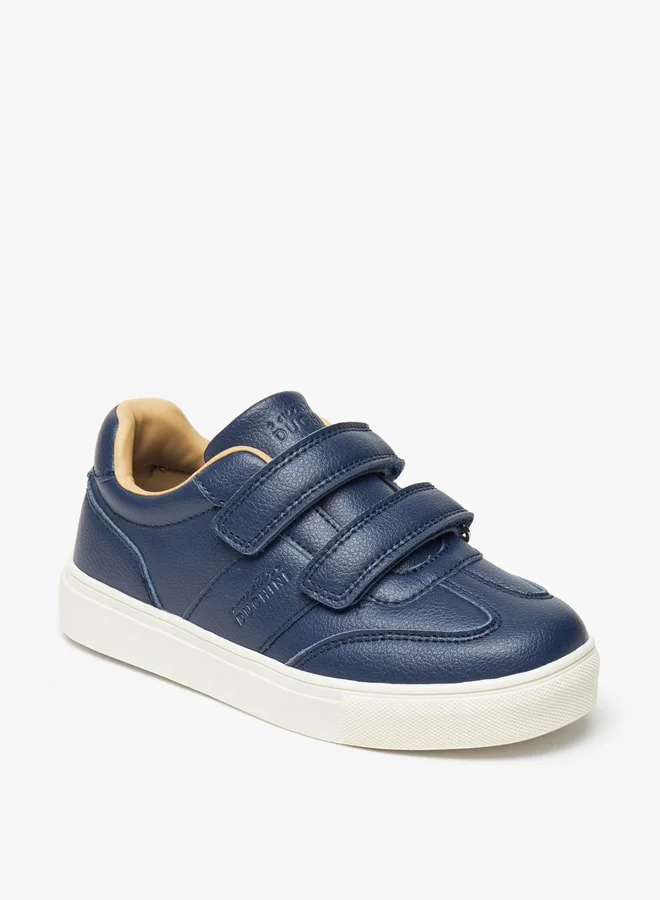 Mister Duchini Boys Textured Sneakers with Hook and Loop Closure