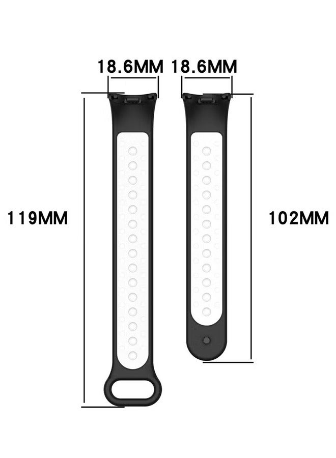 HY Replacement Band for Xiaomi Mi Band 8 Straps Two Toned | Porous | Breathable | Multi Air Holes Design | Fashion Sporty Watch Bands, for Xiaomi Mi Band 8 (3 Pcs)  - Image 5