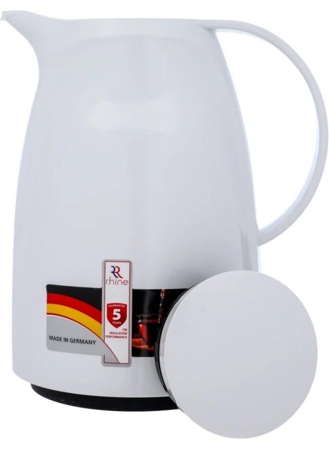 RHINE thermos, 1.5 liters, thermal glass inner container, plastic outer shell - white - Image 4