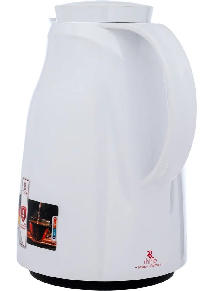 RHINE thermos, 1.5 liters, thermal glass inner container, plastic outer shell - white - Image 3