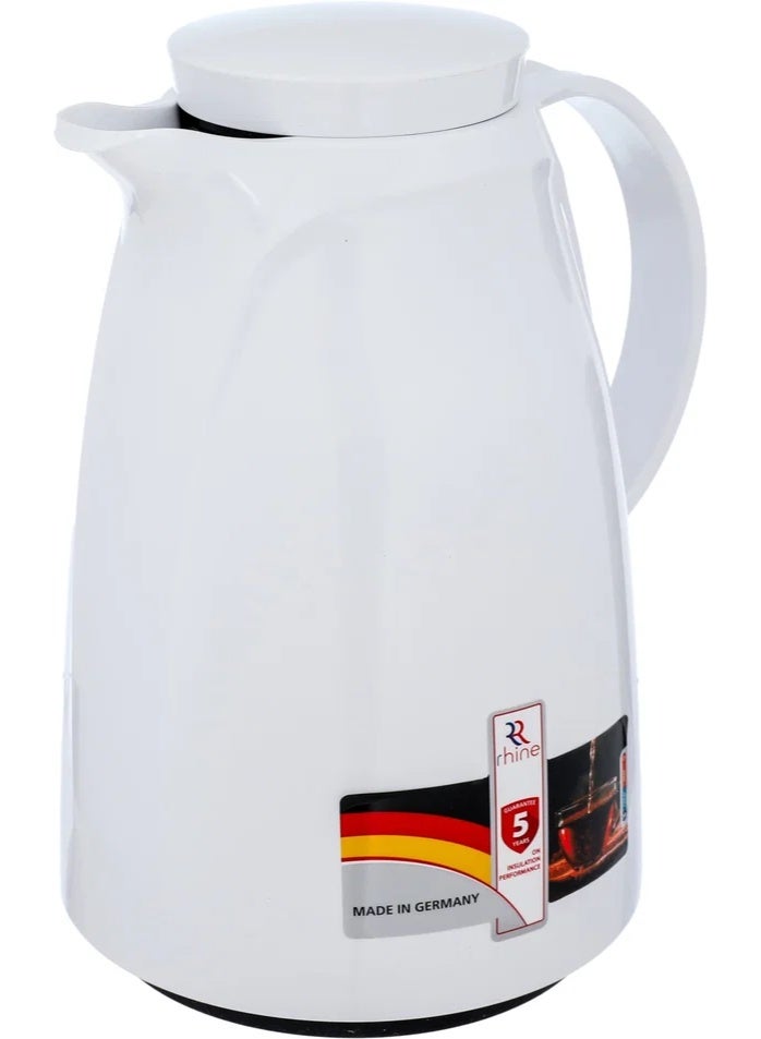 RHINE thermos, 1.5 liters, thermal glass inner container, plastic outer shell - white - Image 2