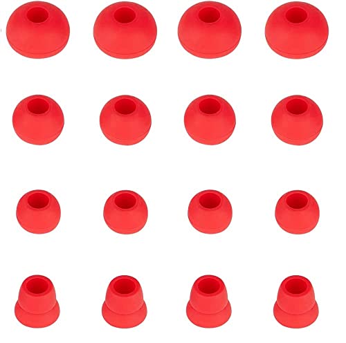 BLLQ Red Replacement Silicone Ear Tips Earbuds Buds for Powerbeats 3 Wireless Beats by dre Headphones, Eartips 16PCS 8 Pairs 4 Size Options for Powerbeats3 Red pbr16 - Image 3
