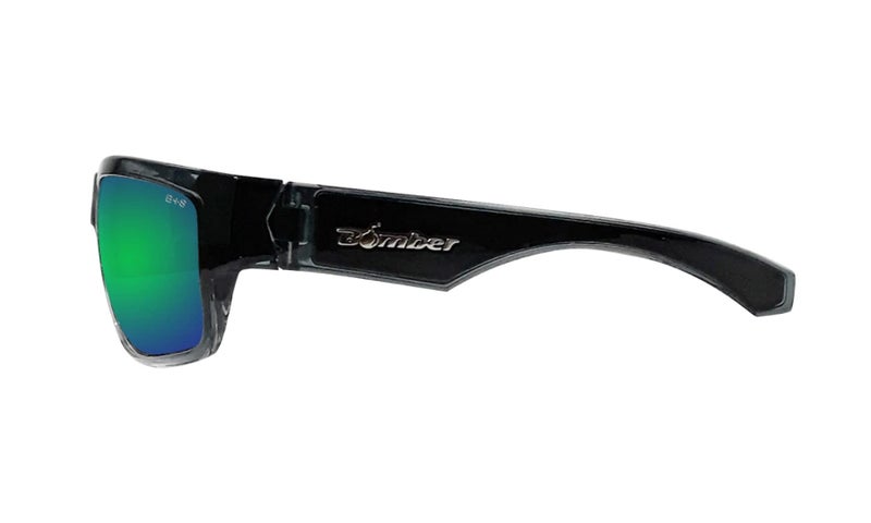 BOMBER Mens Safety Sunglasses, 2 Tone Crystal Frame with Green Mirrored Lens, z87 Compliant, UV Protection, Oversize Lens with Non Slip Foam Lining TR104GM - Image 4