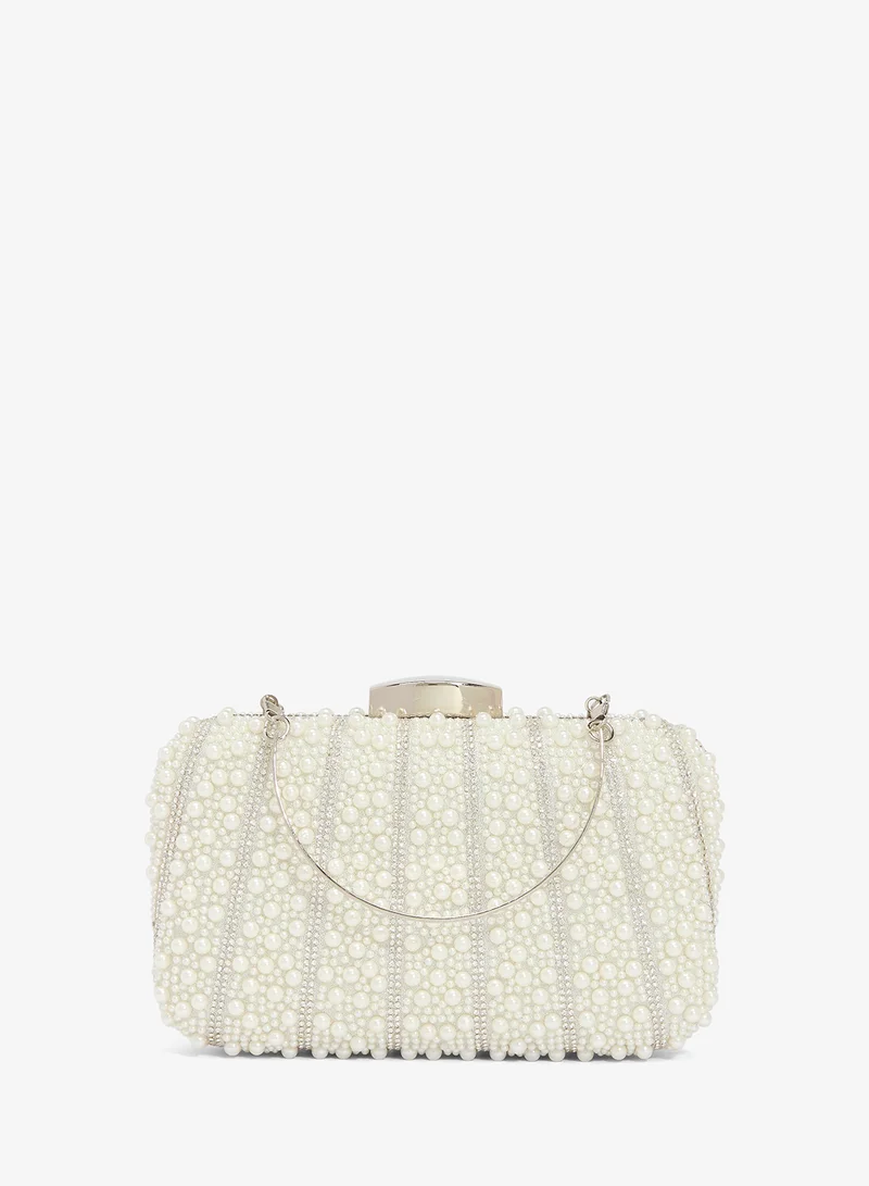 Khizana Pearl And Rhinestone Embellished Clutch