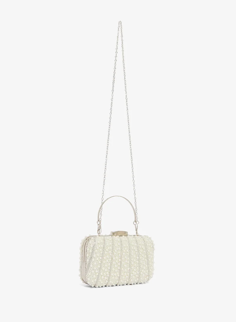 Khizana Pearl And Rhinestone Embellished Clutch