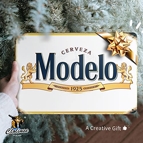 Clolinse Modelo Beer Signs | Man Cave Decor | Bar Vintage Metal Tin Signs | Garage Retro Funny Cool Things | Wall Poster Stuff For Pub Home House Coffee Shop Room indoor outdoor 8x12 Inch - Image 2