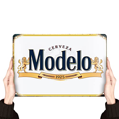 Clolinse Modelo Beer Signs | Man Cave Decor | Bar Vintage Metal Tin Signs | Garage Retro Funny Cool Things | Wall Poster Stuff For Pub Home House Coffee Shop Room indoor outdoor 8x12 Inch - Image 1