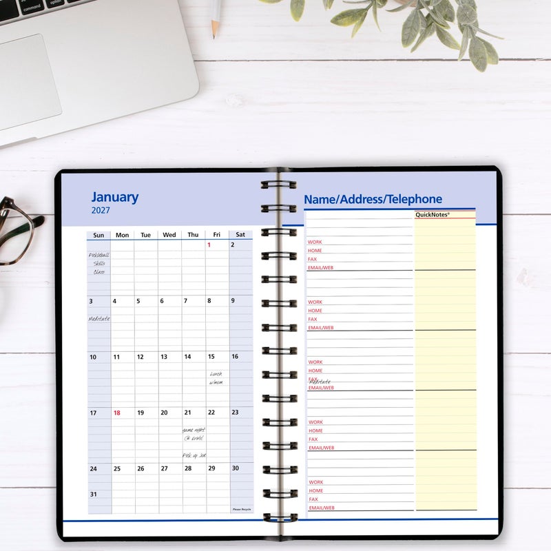 AT-A-GLANCE 2026 Appointment Book Planner, Daily & Monthly, 5" x 8", Small, QuickNotes, Black (76040526) - Image 3