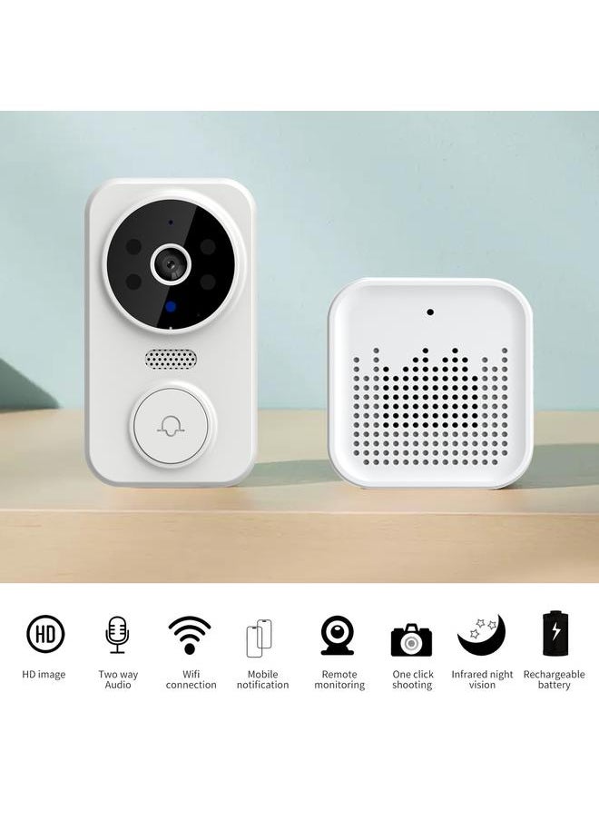 Thoraya - Smart Video Doorbell Wireless HD Camera PIR Motion Detection IR Alarm Security Door Bell Wi-Fi Intercom for Home Apartment - Image 1