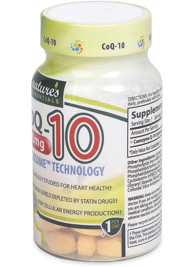 نايتشرز إسينشالز NATURE'S ESSENTIALS CoQ-10 200mg | دعم صحة القلب والطاقة الخلوية | توصيل الليبوسومات السيكلوزومية المتقدمة | غير معدل وراثيًا، خالٍ من الغلوتين، نباتي | 60 قرصًا  - Image 3