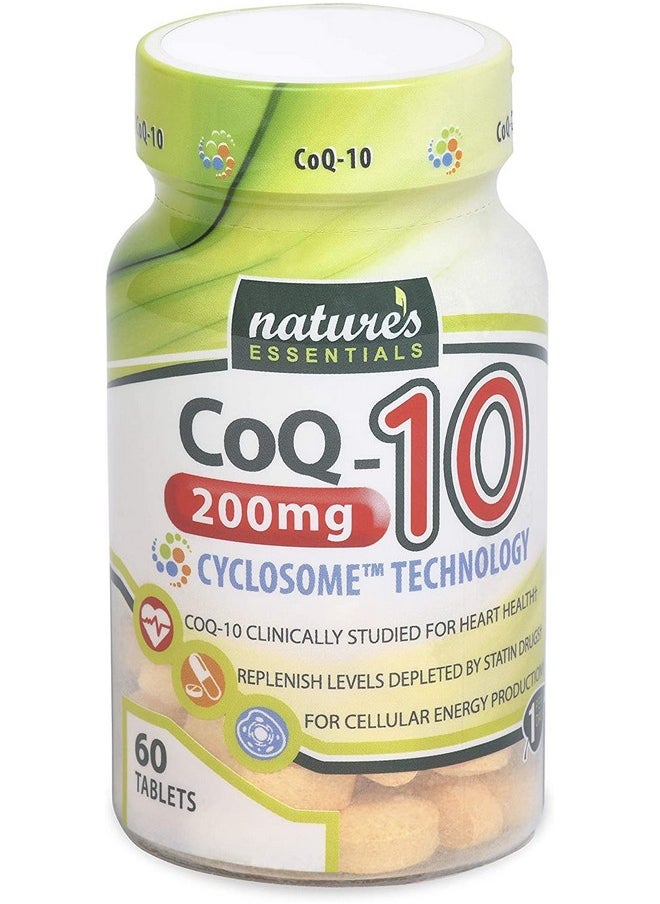 نايتشرز إسينشالز NATURE'S ESSENTIALS CoQ-10 200mg | دعم صحة القلب والطاقة الخلوية | توصيل الليبوسومات السيكلوزومية المتقدمة | غير معدل وراثيًا، خالٍ من الغلوتين، نباتي | 60 قرصًا  - Image 4