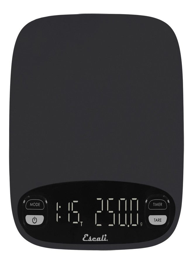Escali Versi Coffee Scale with Timer, Weigh up to 6.6 lbs / 3,000 Grams, Rechargeable - Black, Standard - Image 1