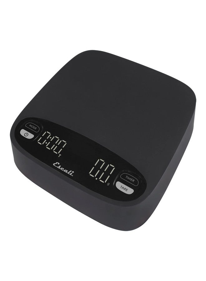 Escali Versi Coffee Scale with Timer, Weigh up to 6.6 lbs / 3,000 Grams, Rechargeable - Black, Standard - Image 2