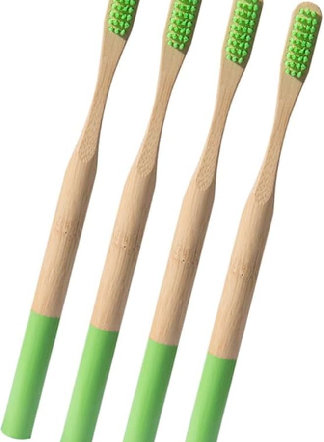 Nolitoy Grass Green Soft Bristles Toothbrushes 8 Pack Individually Wrapped Ergonomic Handle - Image 3