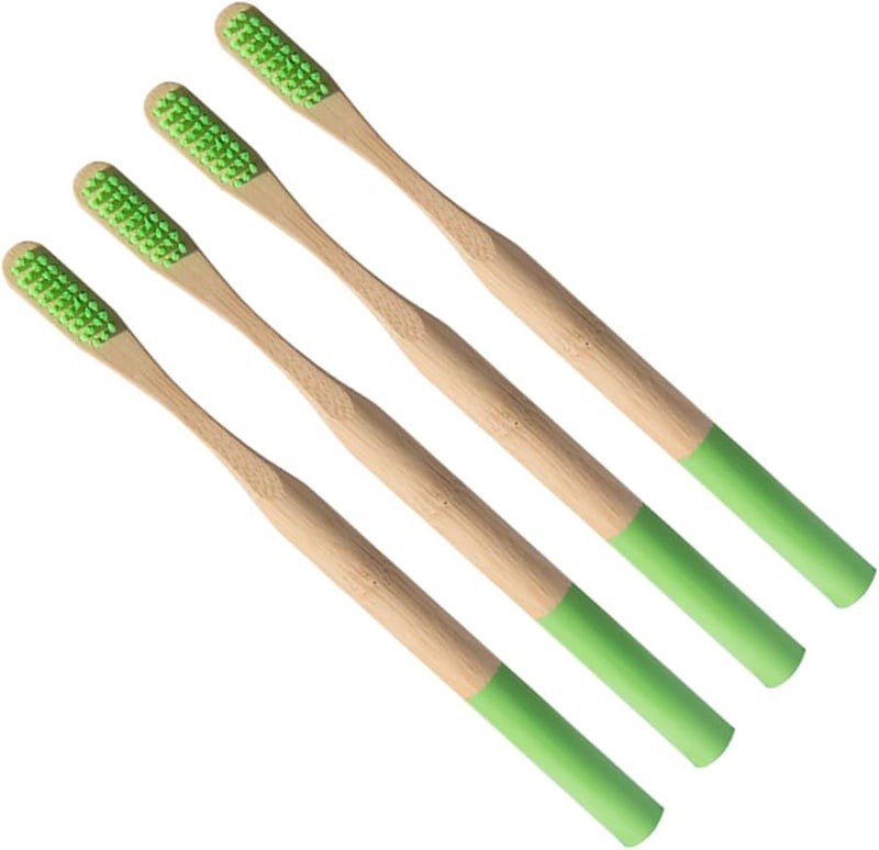 Nolitoy Grass Green Soft Bristles Toothbrushes 8 Pack Individually Wrapped Ergonomic Handle - Image 5
