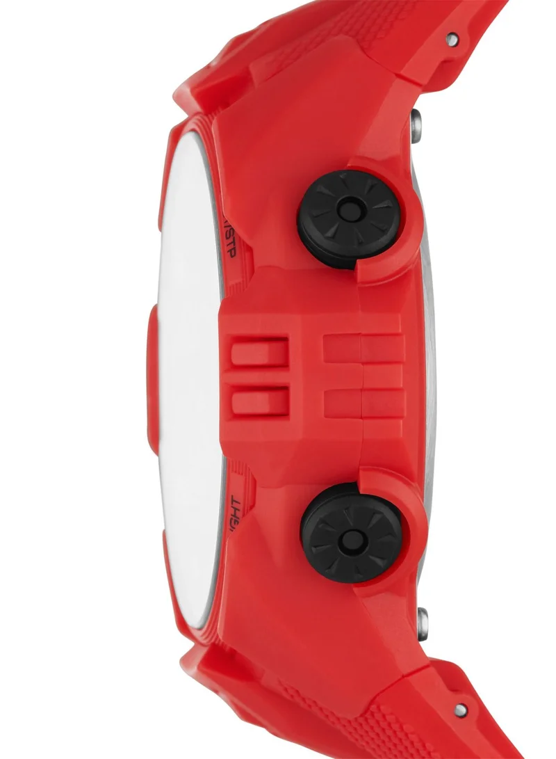 PUMA Bold 45mm Men's Digital Watch with Red Plastic Strap
