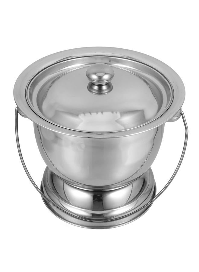 Hemoton Stainless Steel Urinal Pot with Lid 9.8 Inch Covered Night Urinal Portable Bedpan for Elderly Pregnant Women Children Home Travel Use - Image 1