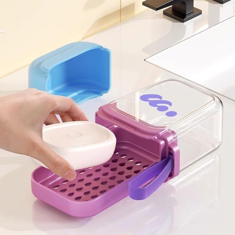 Green Portable Soap Dish Holder With Drainage For Shower And Outdoor Travel - Image 3