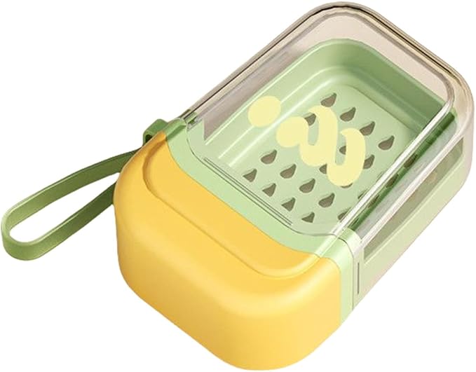 Green Portable Soap Dish Holder With Drainage For Shower And Outdoor Travel - Image 1