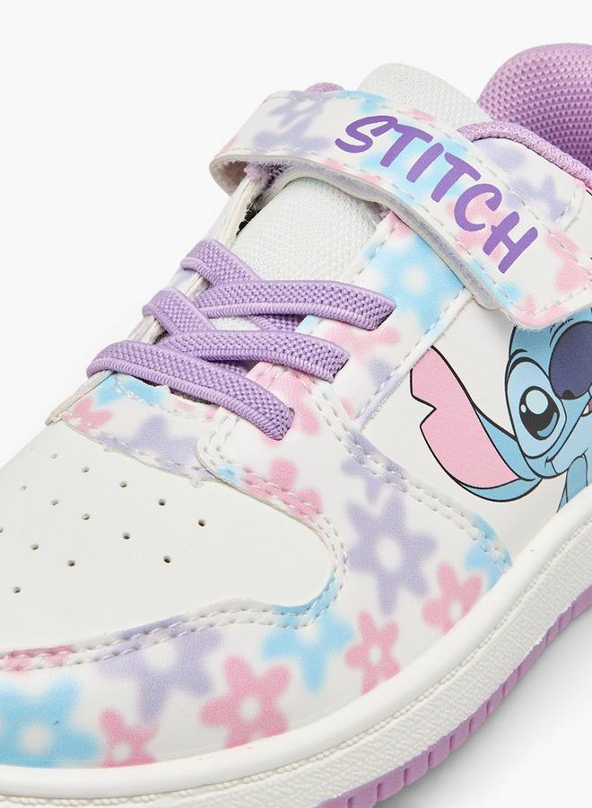 Disney Girls Stitch Print Hook & Loop Sneakers - Image 4