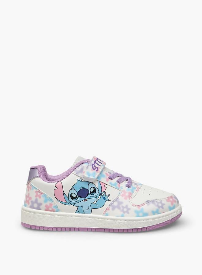 Disney Girls Stitch Print Hook & Loop Sneakers - Image 3