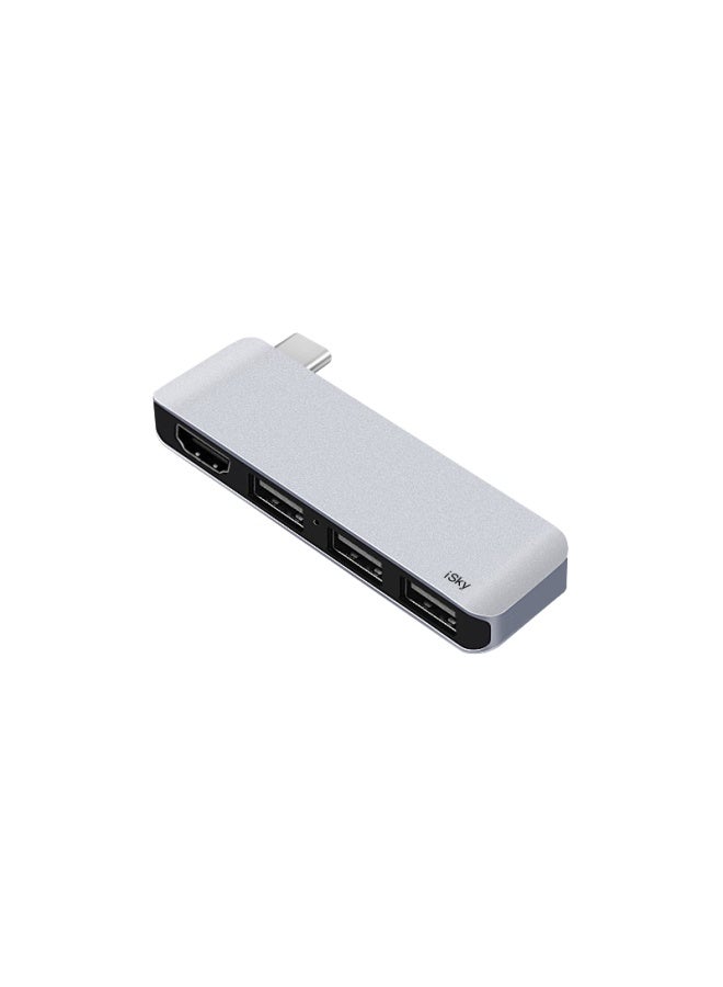 Isky Type-c Docking Station Hdmi 4k60hz Video Transmission Usb 3.2 High-speed 10gbps Hub For Apple Huawei Microsoft Laptops Silver - Image 5
