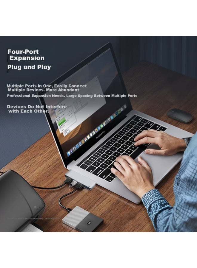 Isky Type-c Docking Station Hdmi 4k60hz Video Transmission Usb 3.2 High-speed 10gbps Hub For Apple Huawei Microsoft Laptops Silver - Image 3