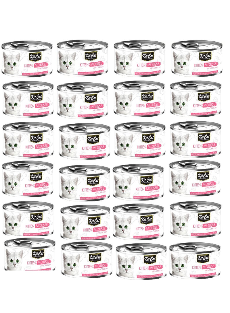 Kit Cat 24PC Kit Cat Kitten Mousse with Chicken 80g - Image 1